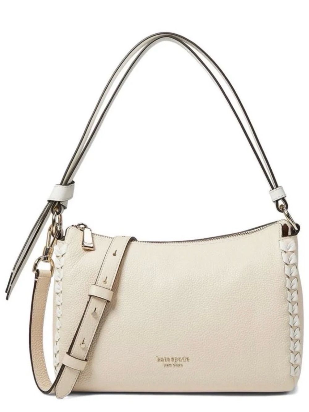 kate spade New York knot whipstitched pebbled leather shoulder bag $398